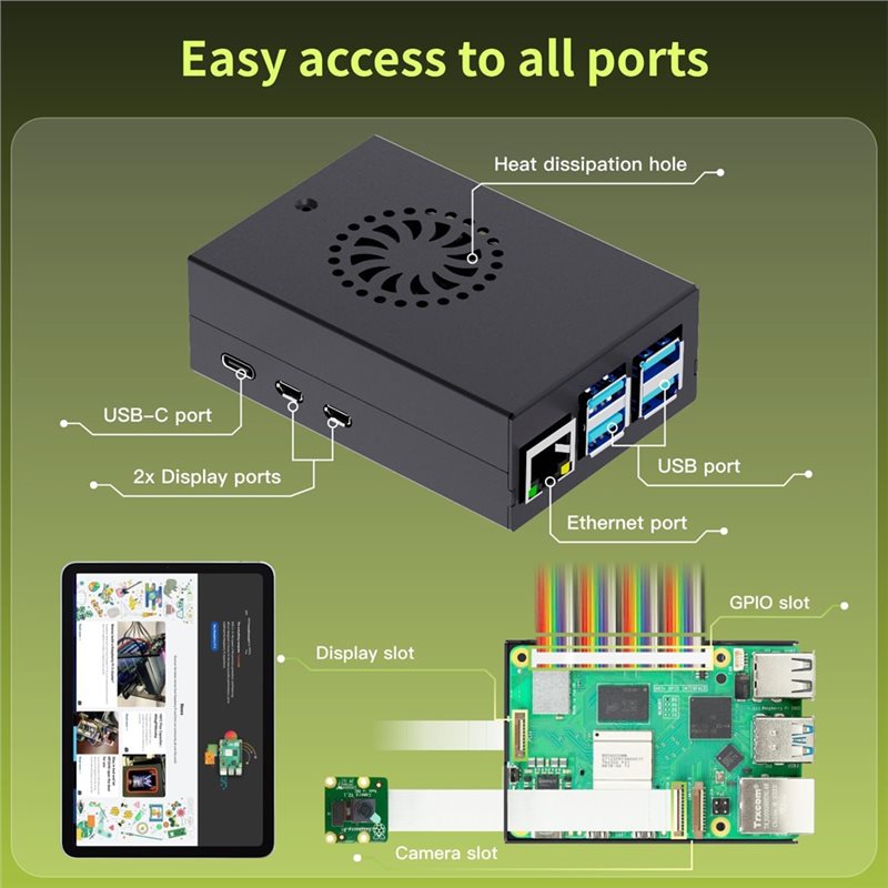 AS95-For Irasptek Starter Kit  - Raspberry Pi 5 8Gb Kit ulasan dan harga