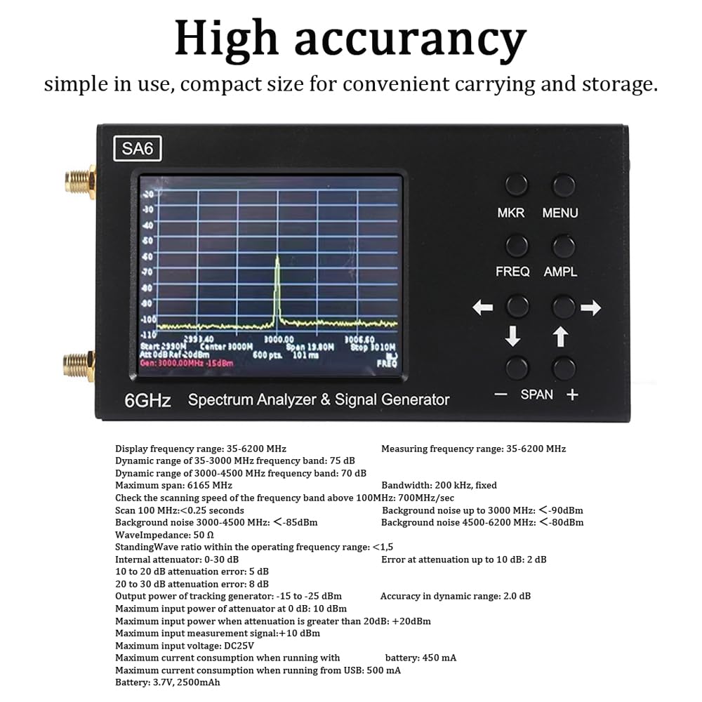 SA6 6GHz Spectrum Analyzer | P - Signal Generator Spectrum Analyzer ulasan dan harga