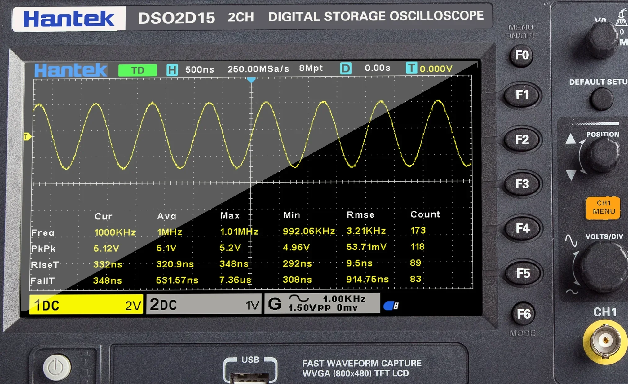 Sensitivity Hantek Signal Gene - Digital Storage Oscilloscope 100Mhz ulasan dan harga