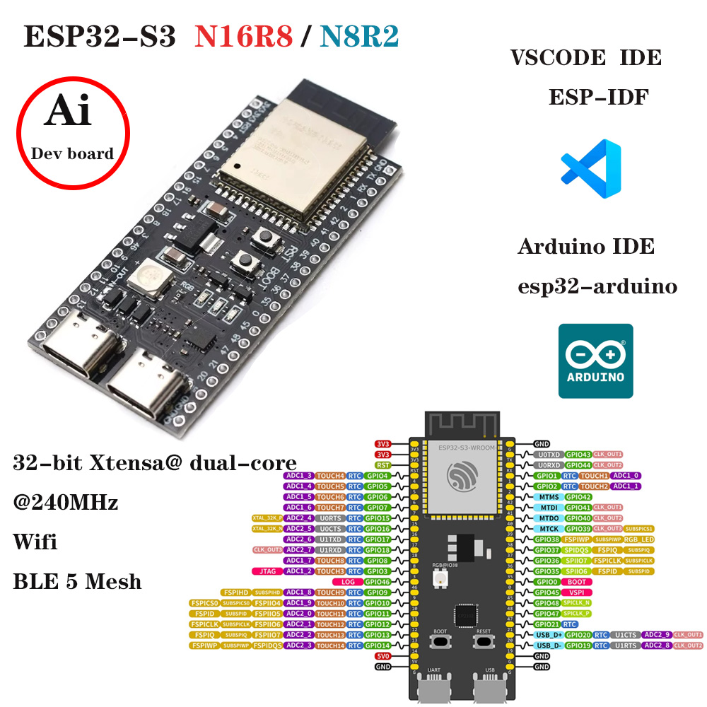 ESP32-S3 Development Boards wi - Esp32 S3 Development Board Lot ulasan dan harga
