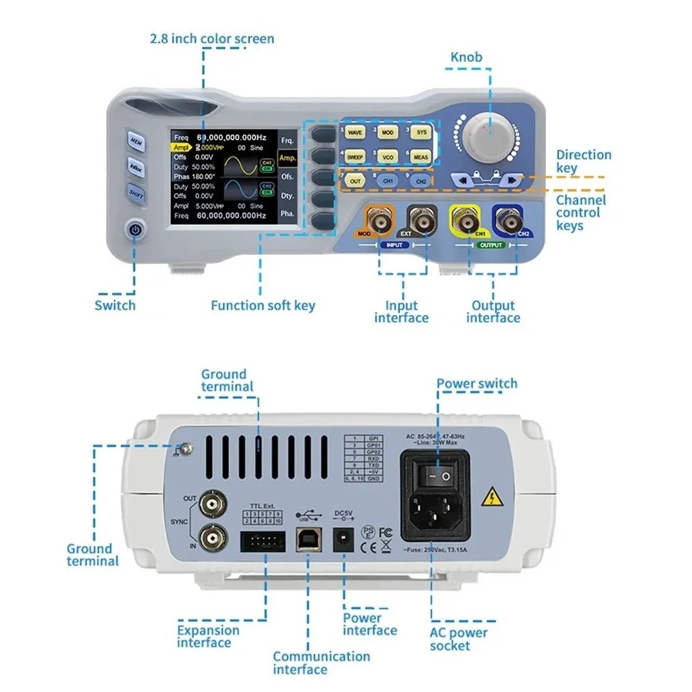 JDS8060 8080 Dual Channel Func - Function Arbitrary Waveform Generator ulasan dan harga